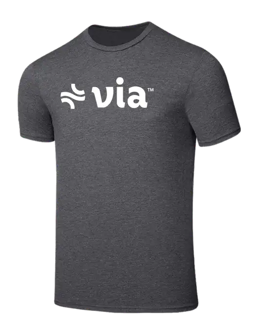 Seriously Soft Heathered Charcoal T-Shirt w/Via Logo