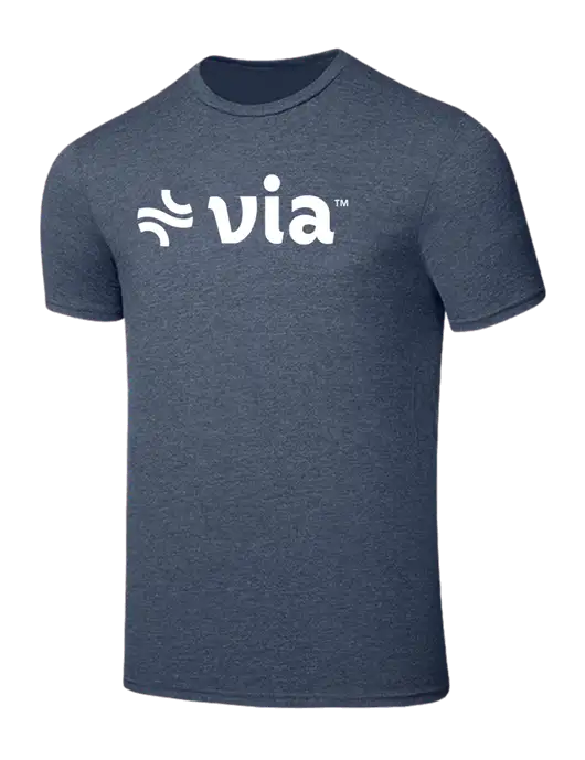 Seriously Soft Heathered Navy T-Shirt w/Via Logo