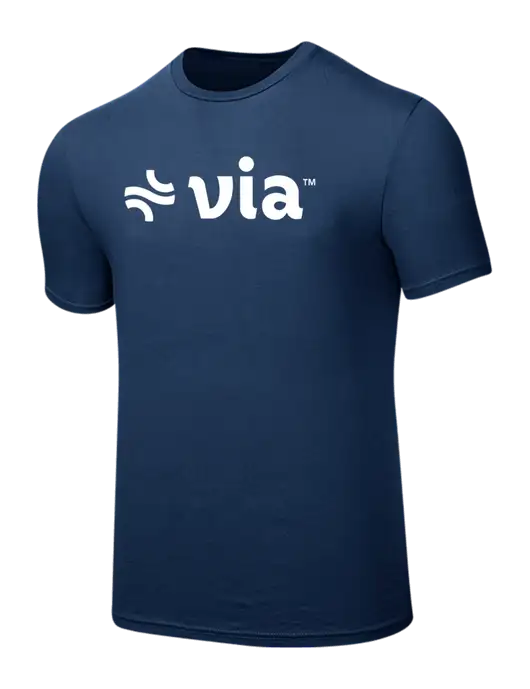 Seriously Soft Deep Slate Blue T-Shirt w/Via Logo