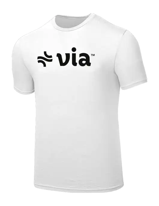 Seriously Soft White T-Shirt w/Via Logo