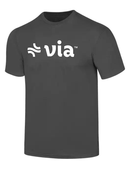 Simply Soft Charcoal 4.5oz  Poly/Combed Ring Spun Cotton T-Shirt w/Via Logo