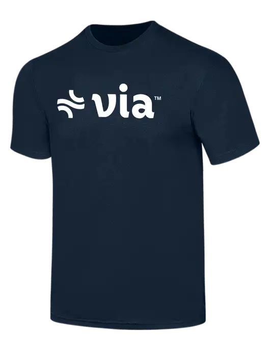 Simply Soft Navy 4.5oz  Poly/Combed Ring Spun Cotton T-Shirt w/Via Logo