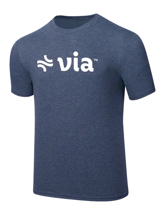 Simply Soft Navy Frost 4.5oz  Poly/Combed Ring Spun Cotton T-Shirt w/Via Logo
