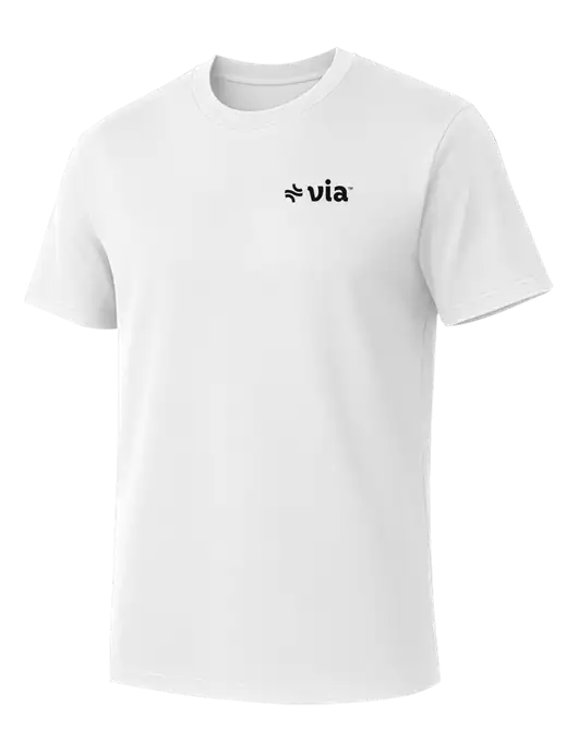 Allmade Bright White Organic Cotton Tee w/Via Logo