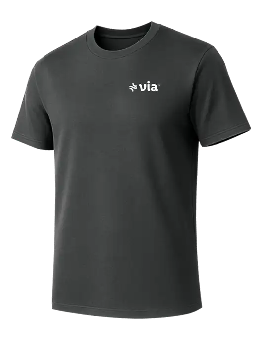 Allmade Charcoal Grey Organic Cotton Tee w/Via Logo