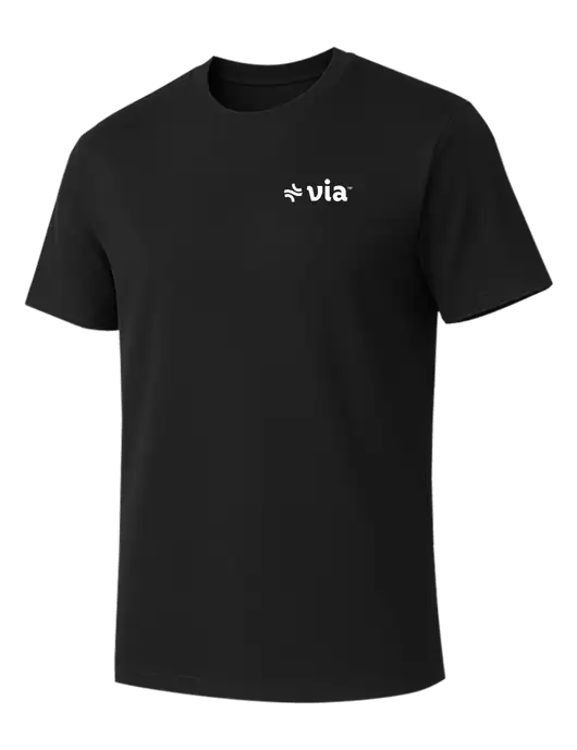 Allmade Deep Black Organic Cotton Tee w/Via Logo
