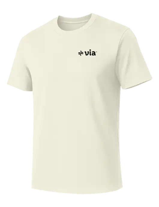 Allmade White Sand Organic Cotton Tee w/Via Logo