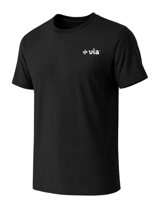 BELLA+CANVAS Black CVC Short Sleeve Tee w/Via Logo
