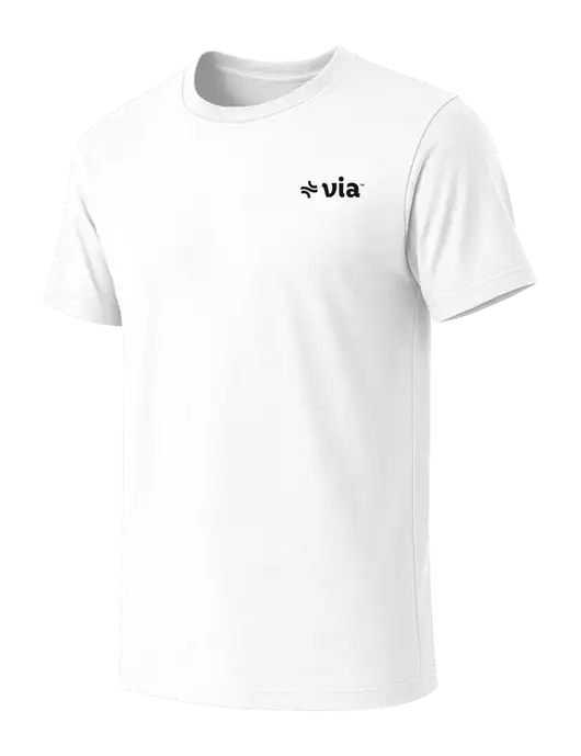 BELLA+CANVAS White Blend CVC Short Sleeve Tee w/Via Logo