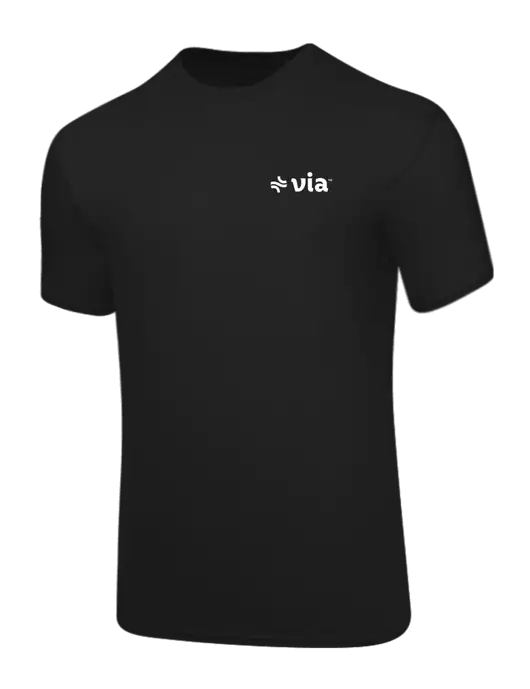 Core Blend Black T-Shirt w/Via Logo