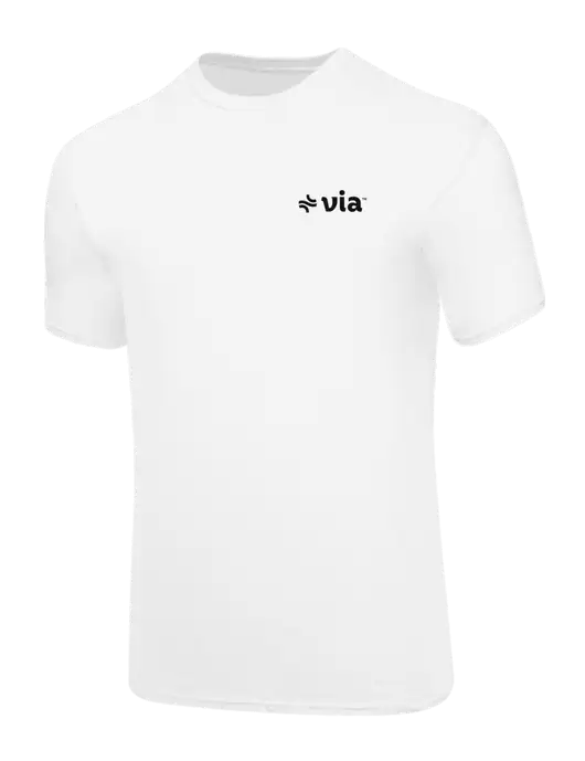 Core Blend White T-Shirt w/Via Logo