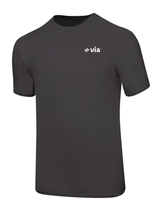 Ring Spun Charcoal 4.5 oz T-Shirt w/Via Logo
