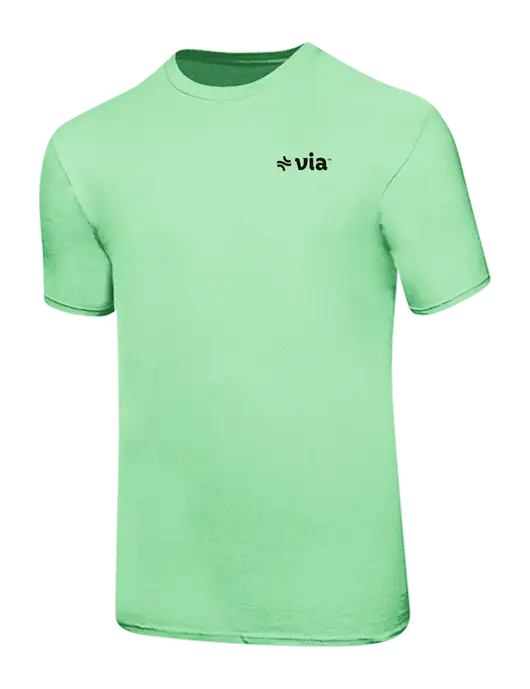 Ring Spun Light Green 4.5 oz T-Shirt w/Via Logo