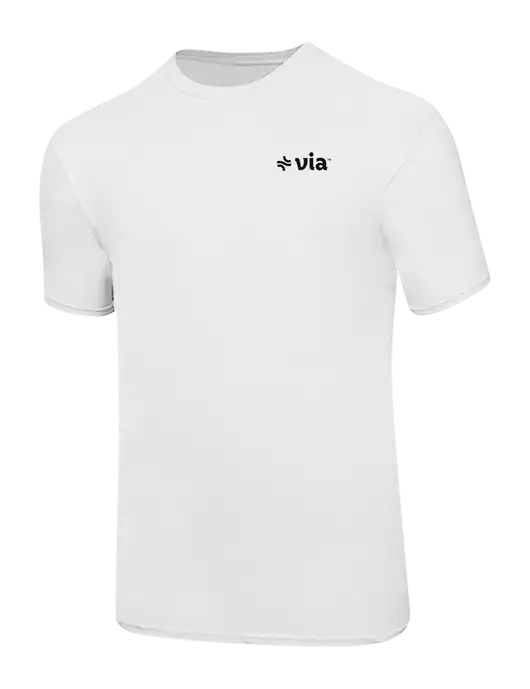 Ring Spun White 4.5 oz T-Shirt w/Via Logo