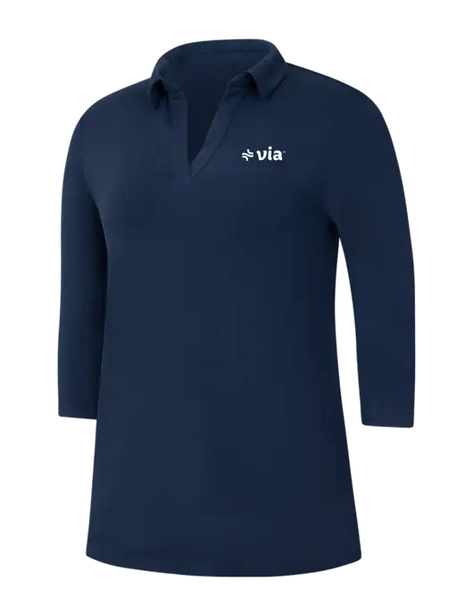 Navy Womens Luxe Knit Tunic w/Via Logo