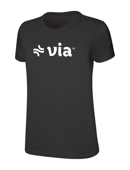 Womens Ring Spun Charcoal 4.5 oz T-Shirt w/Via Logo