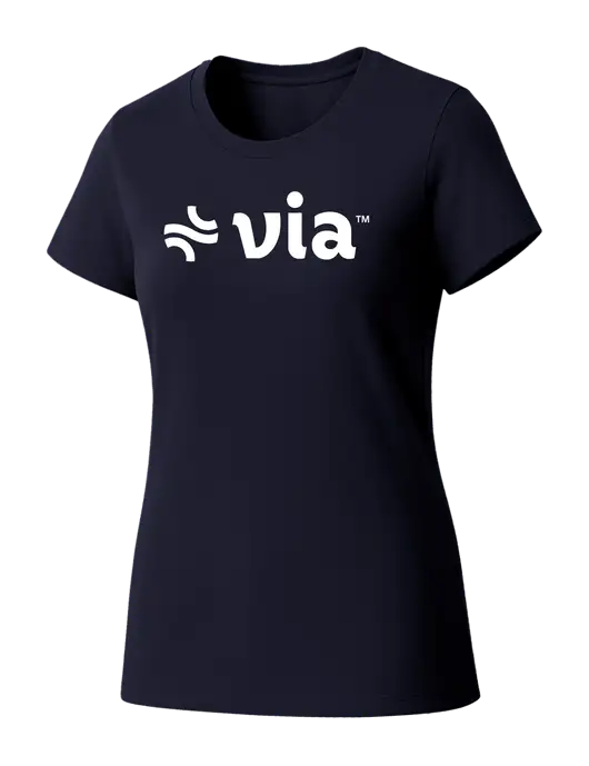 Womens Seriously Soft New Navy T-Shirt w/Via Logo