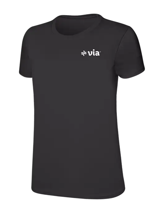 Womens Ring Spun Charcoal 4.5 oz T-Shirt w/Via Logo