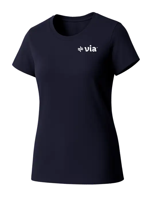 Womens Seriously Soft New Navy T-Shirt w/Via Logo