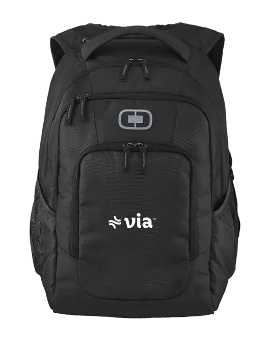 OGIO Black Logan Laptop Backpack
 w/Via Logo