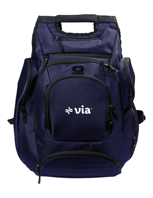 OGIO Navy Metro Ballistic Laptop Backpack w/Via Logo