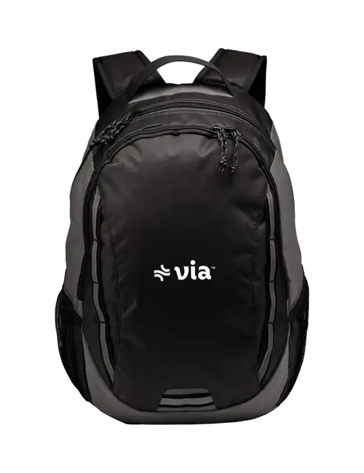 Ridge Charcoal/Dark Charcoal Laptop Backpack w/Via Logo