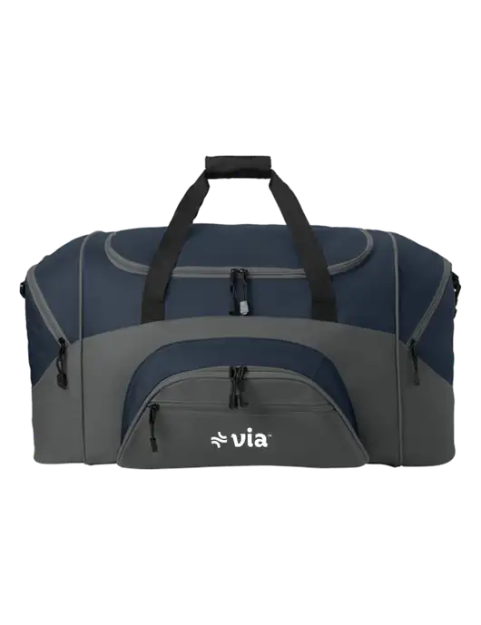 Standard Colorblock Navy/Dark Grey Sport Duffel w/Via Logo